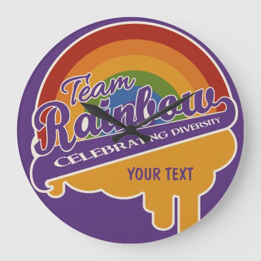 Team Rainbow benutzerdefinierte Wanduhr (Vorderseite)