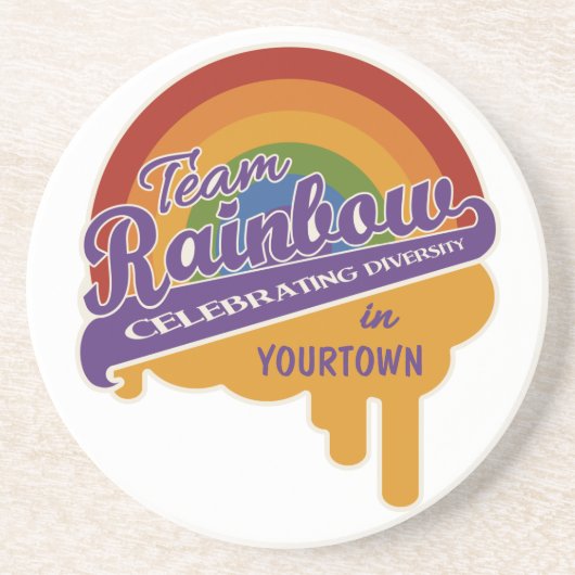 Team Rainbow-benutzerdefinierter Untersetzer (Vorne)