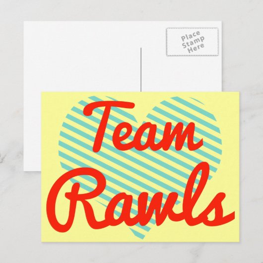Team Rawls Postkarte (Vorne/Hinten)