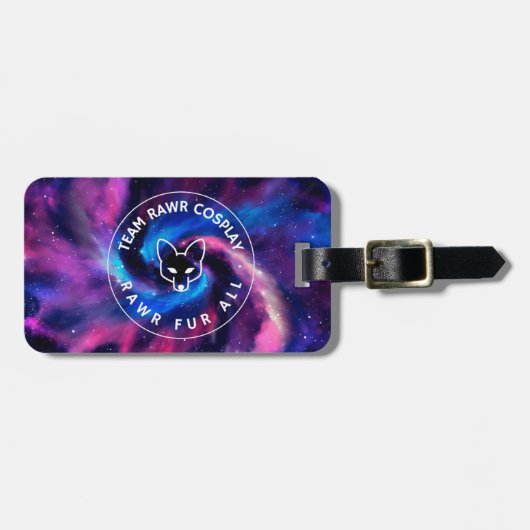 Team Rawr Galaxy Gepäcktag Gepäckanhänger (Vorderseite horizontal)