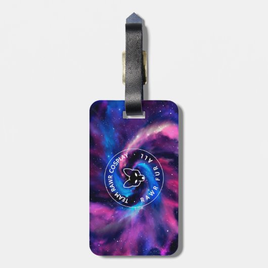 Team Rawr Galaxy Gepäcktag Gepäckanhänger (Rückseite vertikal)