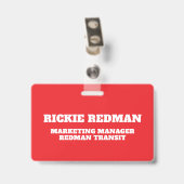 Team Red personalisiert Name Team Gebäude Abzeiche Ausweis (Back with Clip)