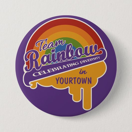 Team-Regenbogengewohnheitsknopf Button (Vorderseite)