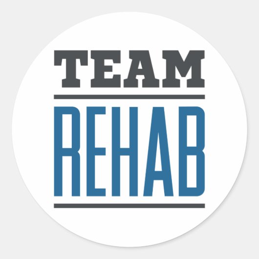 Team Rehab Rehabilitation Techniker Therapeut Runder Aufkleber (Vorderseite)