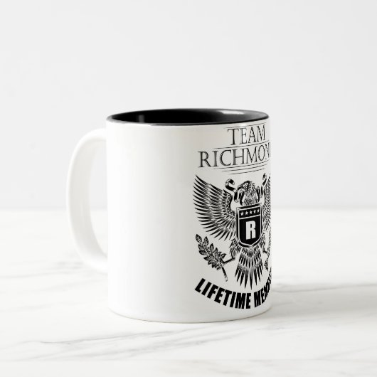 Team Richmond Lifetime-Mitglied Zweifarbige Tasse (Vorderseite Links)