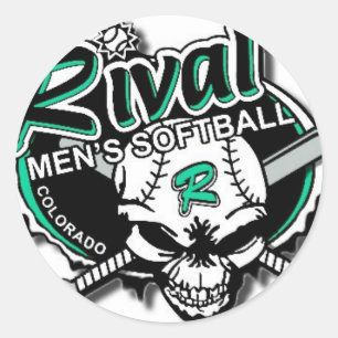 Team-rivalisierende Softball-Aufkleber Runder Aufkleber