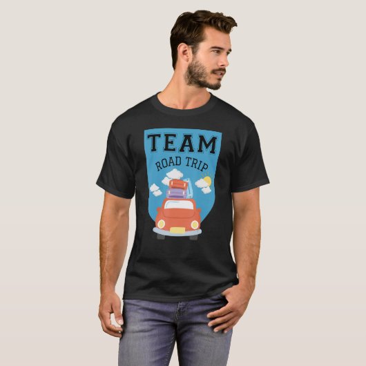 Team Road Trip Red Car T-Shirt (Vorne ganz)