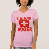 Team Roger mit Schweizer Flagge T-Shirt (Vorderseite)
