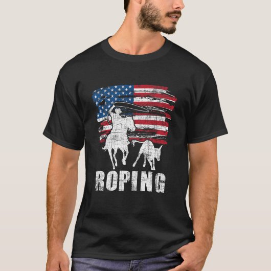 Team Roper US American Flag Heeler T-Shirt (Vorderseite)
