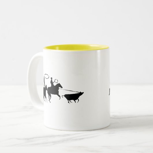 Team Ropers 100 Zweifarbige Tasse (Vorderseite Links)