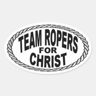 Team Ropers für Christ Euro Style Ovaler Aufkleber