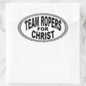 Team Ropers für Christ Euro Style Ovaler Aufkleber (Tasche)