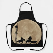 Team Roping Country Western Cowboy Moon Schürze (Vorderseite)