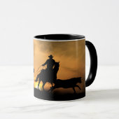 Team Roping Cowboy Country Tasse (VorderseiteRechts)