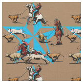 Team-Roping Kalb-Roping Rodeo-Western-Gewebe Stoff (Nahaufnahme)