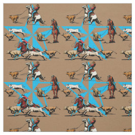 Team-Roping Kalb-Roping Rodeo-Western-Gewebe Stoff