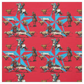 Team-Roping Kalb-Roping Rodeo-Western-Gewebe Stoff (Muster)