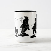 Team Roping-Tasse Zweifarbige Tasse (Mittel)