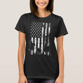 Team Roping - USA-Flagge Reitsport Pferdereiten Ko T-Shirt