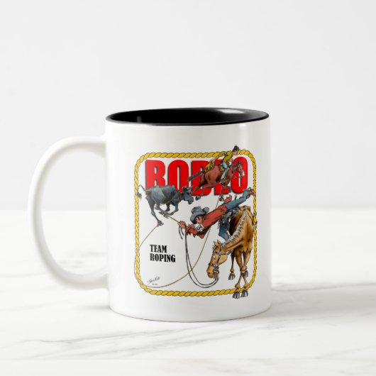Team Roping Zweifarbige Tasse (Links)