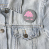 Team-Rosa, Baby-Mädchen-Elefant, Geschlecht decken Button (Beispiel)