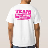 Team rosa personalisierte Familie oder Gruppe T -  T-Shirt (Rückseite)