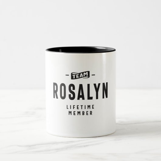 Team Rosalyn Lifetime Personalisiert Name Zweifarbige Tasse (Mittel)