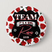 Team Rosen Pistolen oder Rosen Geschlecht Enthüllu Button (Vorderseite)