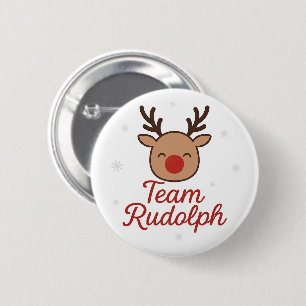 Team Rudolph Lustiges Süßes Weihnachten Button