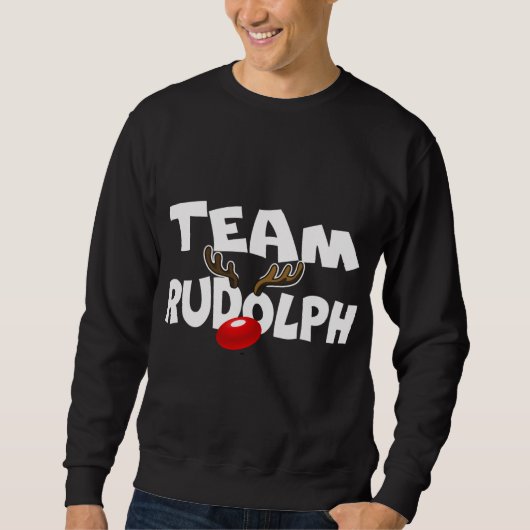 Team Rudolph Niedlich Weihnachtsmann Hirsch Lover Sweatshirt (Vorderseite)