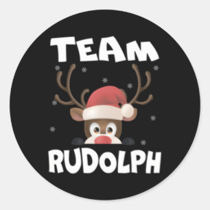 Team Rudolph Reindeer Deer Runder Aufkleber