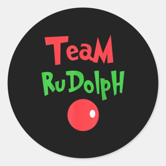 Team Rudolph - Rudolph The Red Nose Reindeer Runder Aufkleber (Vorderseite)