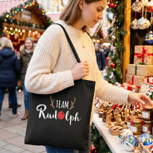 Team Rudolph - Süße Weihnachtsrote Nase und Geweih Tasche