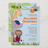 Team Safari Baby Dusche Einladung (Vorne/Hinten)