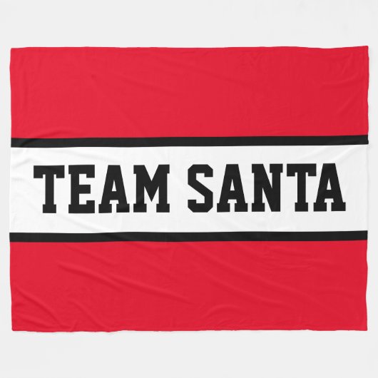 TEAM SANTA Athletik-Text in hellrot mit weißen Str Fleecedecke (Vorderseite (Horizontal))