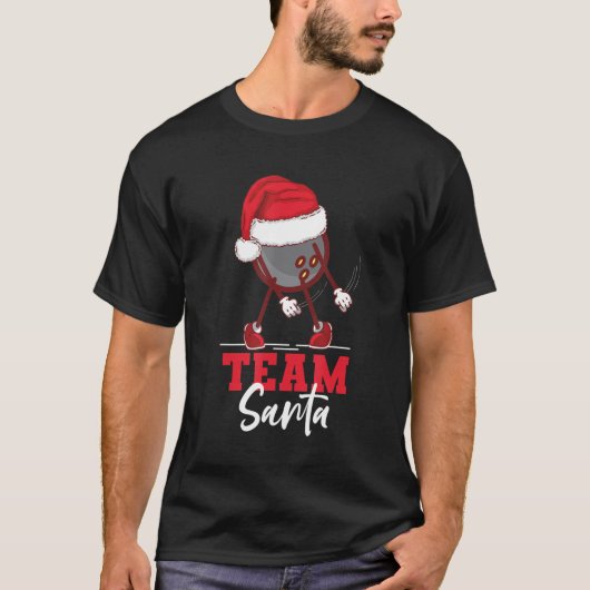 Team Santa Bowling Floss Dance Pajama T-Shirt (Vorderseite)