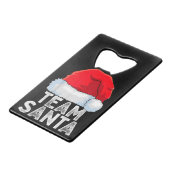 Team Santa Christmas Squad Familie Matching Pajama Geldbeutel Flaschenöffner (Vorderseite Schrägansicht)