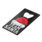 Team Santa Christmas Squad Familie Matching Pajama Geldbeutel Flaschenöffner (Rückseite Schrägansicht)