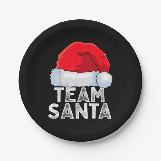 Team Santa Christmas Squad Familie Matching Pajama Pappteller (Vorderseite)