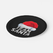 Team Santa Christmas Squad Familie Matching Pajama Pappteller (Schrägansicht)