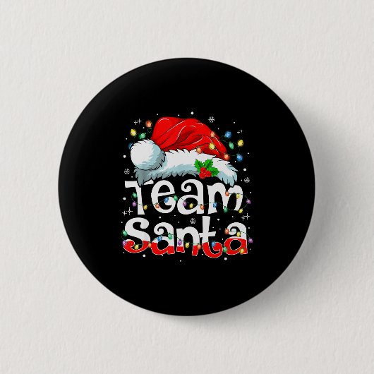 Team Santa Claus Christmas Family Matching Pajama Button (Vorderseite)