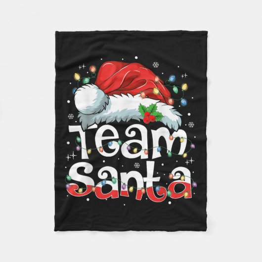 Team Santa Claus Christmas Family Matching Pajama Fleecedecke (Vorderseite)