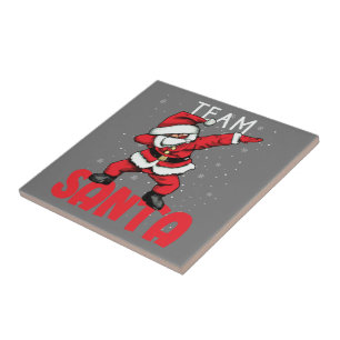 Team Santa Dabbing Weihnachten im Schnee Fliese