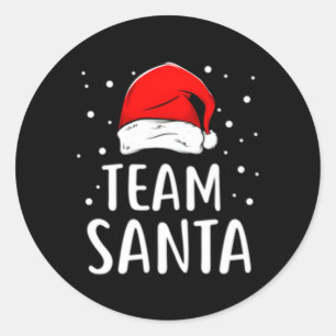 Team Santa Family Runder Aufkleber