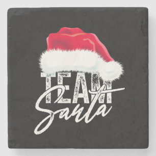 Team Santa - Fröhliches Weihnachtsdesign mit Red  Steinuntersetzer