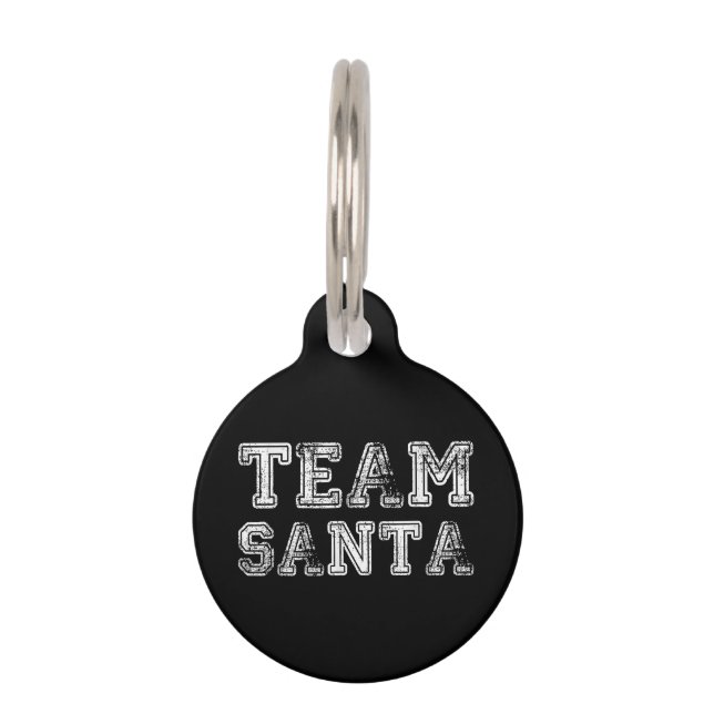 Team Santa Funny Weihnachten Haustiermarke (Vorderseite)
