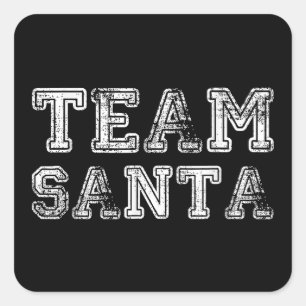 Team Santa Funny Weihnachten Quadratischer Aufkleber