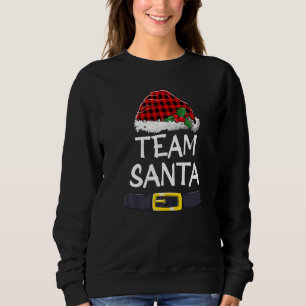 Team Santa Red Karierte Weihnachtsfamilie Pajamas Sweatshirt