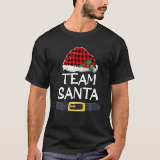 Team Santa Red Karierte Weihnachtsfamilie Pajamas T-Shirt