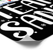 Team Santa Red Plaid Claus Hat Christmas Lights Pa Poster (Ecke)